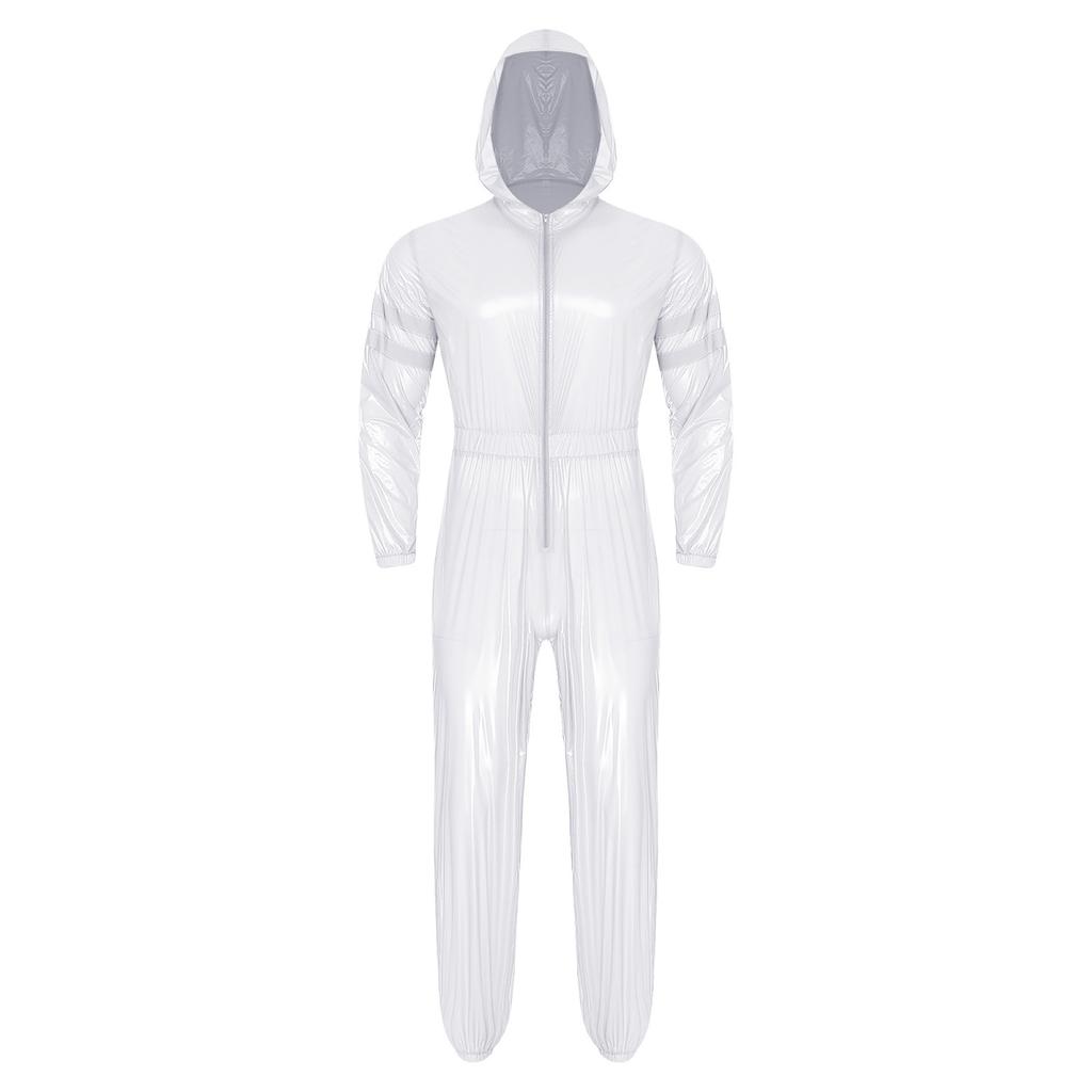 Мужской ВысокоВидимый Светоотражающий Комбинезон Водостойкий На Молнии Спереди Длинный Рукав Эластичная Талия С Капюшоном