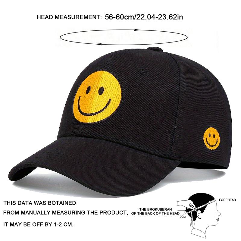 Unisex Yellow Smiling Face Embroidery Adjustable Baseball Cap Outdoor Leisure Travel Hat Men Adn Women Designer Hats Trucker Hat Golf Caps