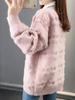 2024 Autumn/Winter 3D Floral Knit Sweater Cardigan - Women's Korean Style, Loose Plus Size