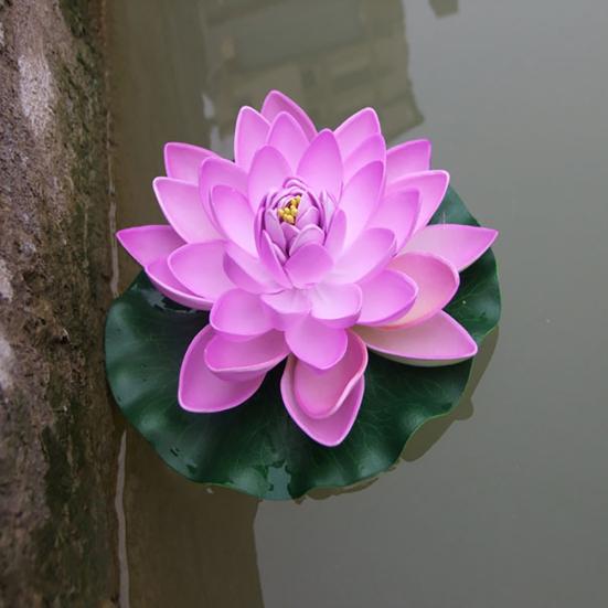 Artificial Lotus Flower Fake Floating Water Lily Garden Pond Fish Tank Decor