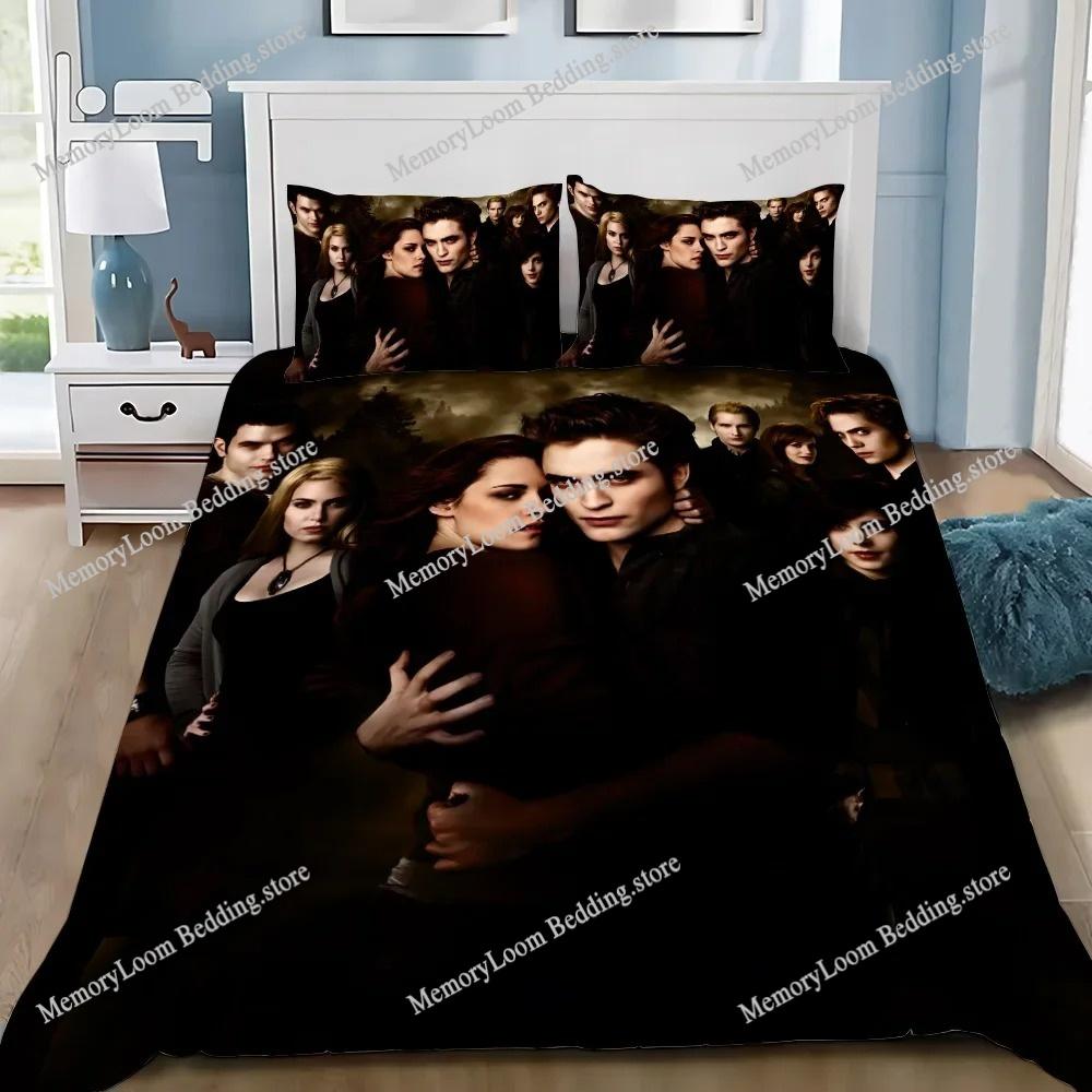 Популярный сериал Сумерки Эдвард Каллен Комплект постельного белья King Size Пододеяльник 3D-печать Уютный Мягкий Комплект простыней Взрослый Дом
