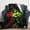 Name Custom Bob Marley Poster Print Flannel Blanket High Quality Warm Comfortable Cover for All Seasons Perfect for Gifts Home Decor