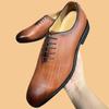 Fashion New Brown Derby Shoes for Men Yellow Mixed Colors Lace-up Round Toe Business Mens Formal Shoes Size 38-46