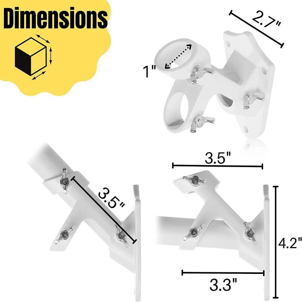 Double Hole Flagpole Mounting Base Wall-mounted Yard Banner Stand Flagpole Bracket  Windsock