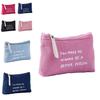 Fashionable Canvas Alphabet Cosmetic Bag Zipper Clutch Modern Minimalist Style Coin Phone Pouch