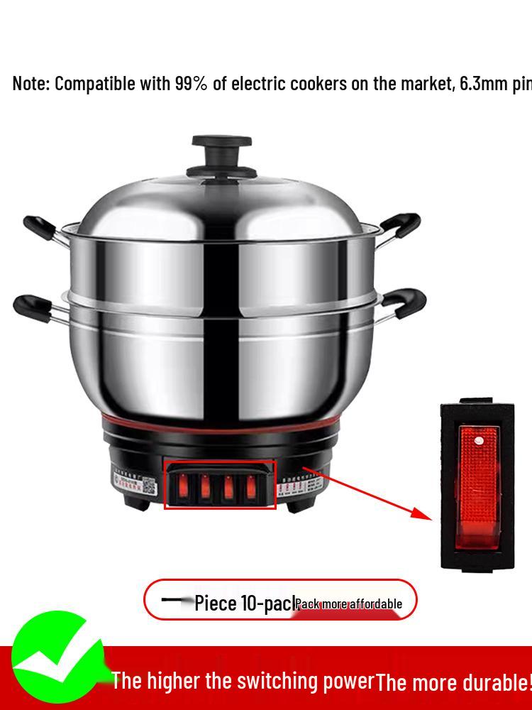 Universal 2100W Electric Cooker Switch for Hot Pot & Frying Pan with Boat-Shaped Button