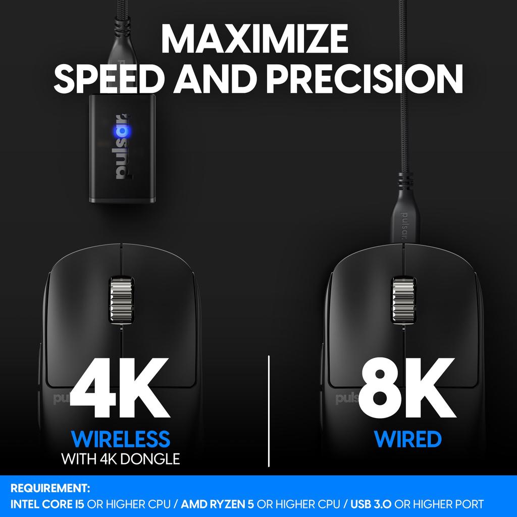 Беспроводная игровая мышь Pulsar Gaming Gears X2H eS Ультралегкая 65 г Симметричная 2,4 ГГц 1 мс 26000 DPI Оптический сенсор PAW3395 Оригинальный продукт для внутреннего рынка