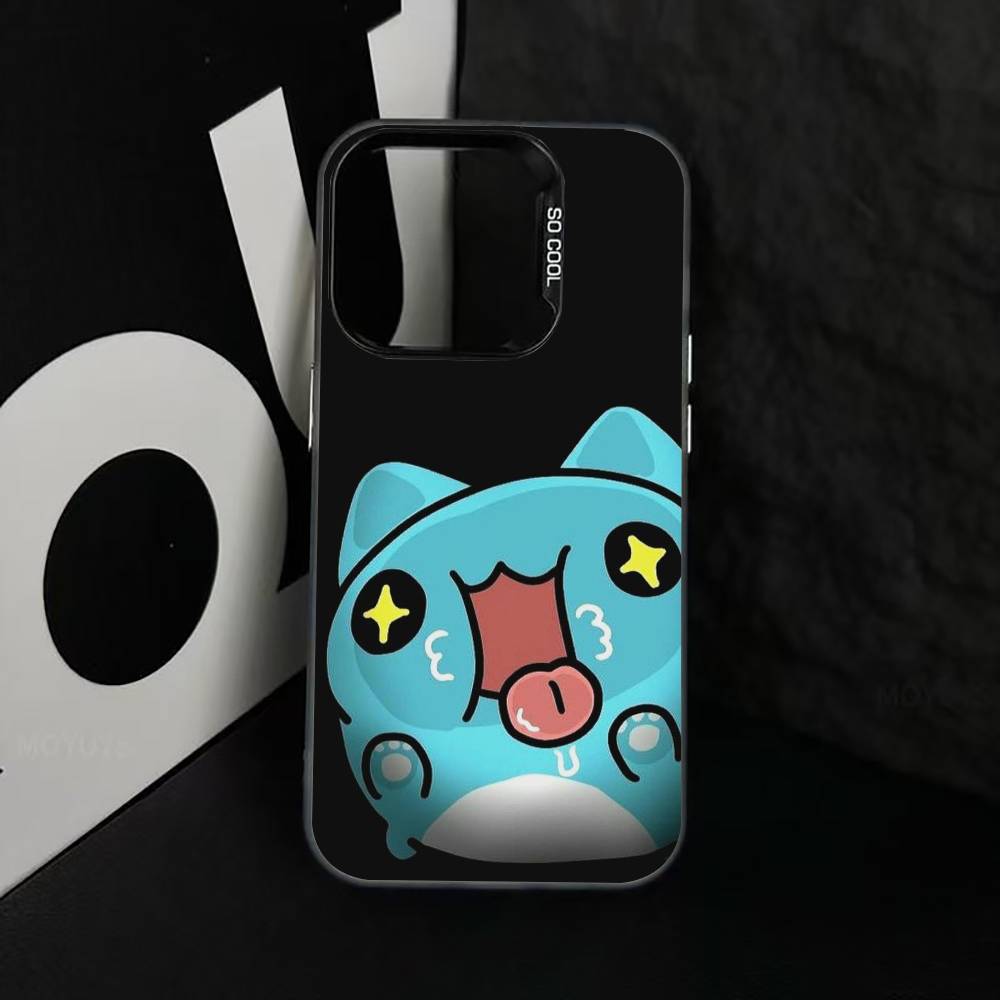 Милый чехол для телефона C-Capoo B-Bugcat для iPhone 17,16,15,14,13,12,11 Plus,Pro Max,XS, Красочный серебристый чехол для телефона Funda Cover