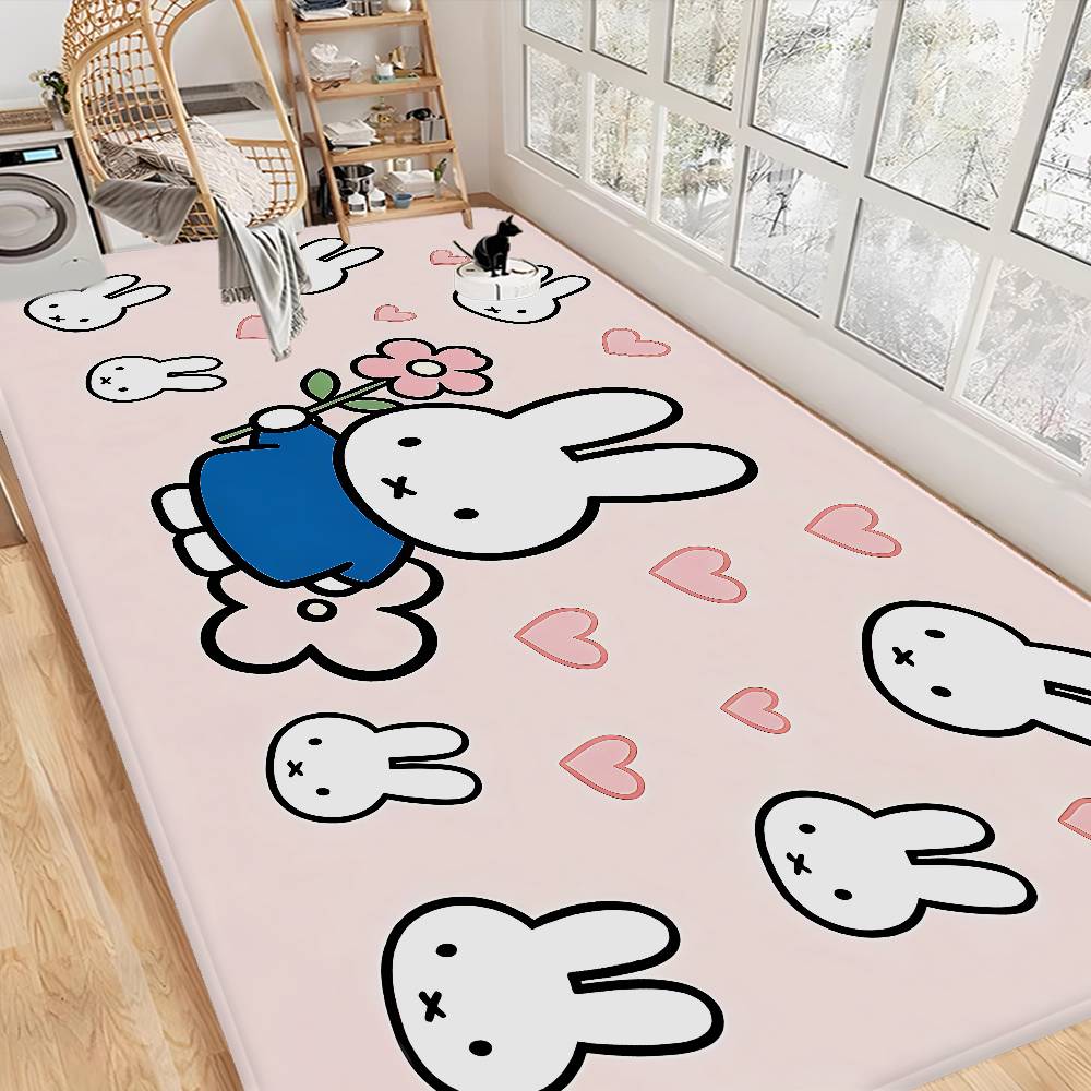 M-Miffy Kawaii Bathroom Mat Non-Slip Laundry Room Mat Laundry Decor Balcony Child Living Room Toilet Rug