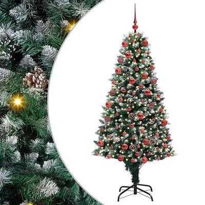 Искусственная рождественская елка с 300 светодиодами и подставкой Зеленая 180 см