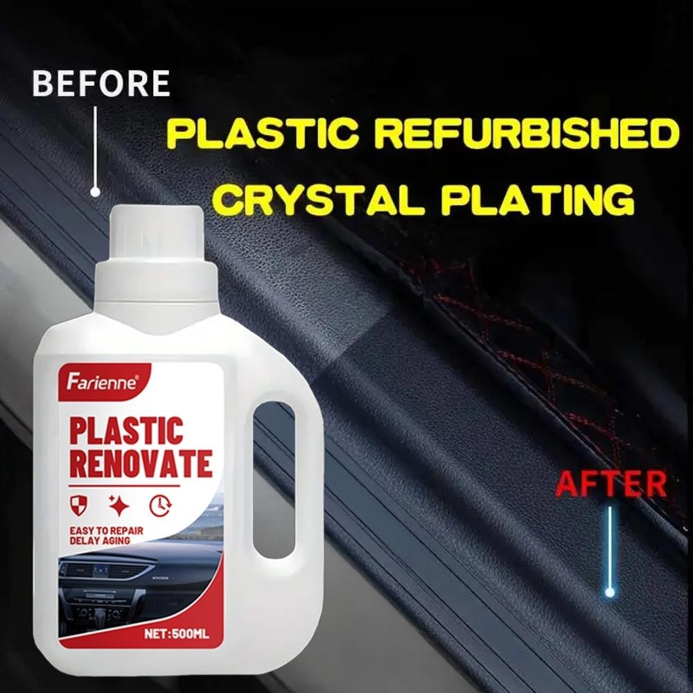 500 мл Паста для полировки пластика автомобиля - Полироль для нескольких поверхностей для кожи, пластика, винила, ткани - Быстросохнущая, без остатка, для автомобиля