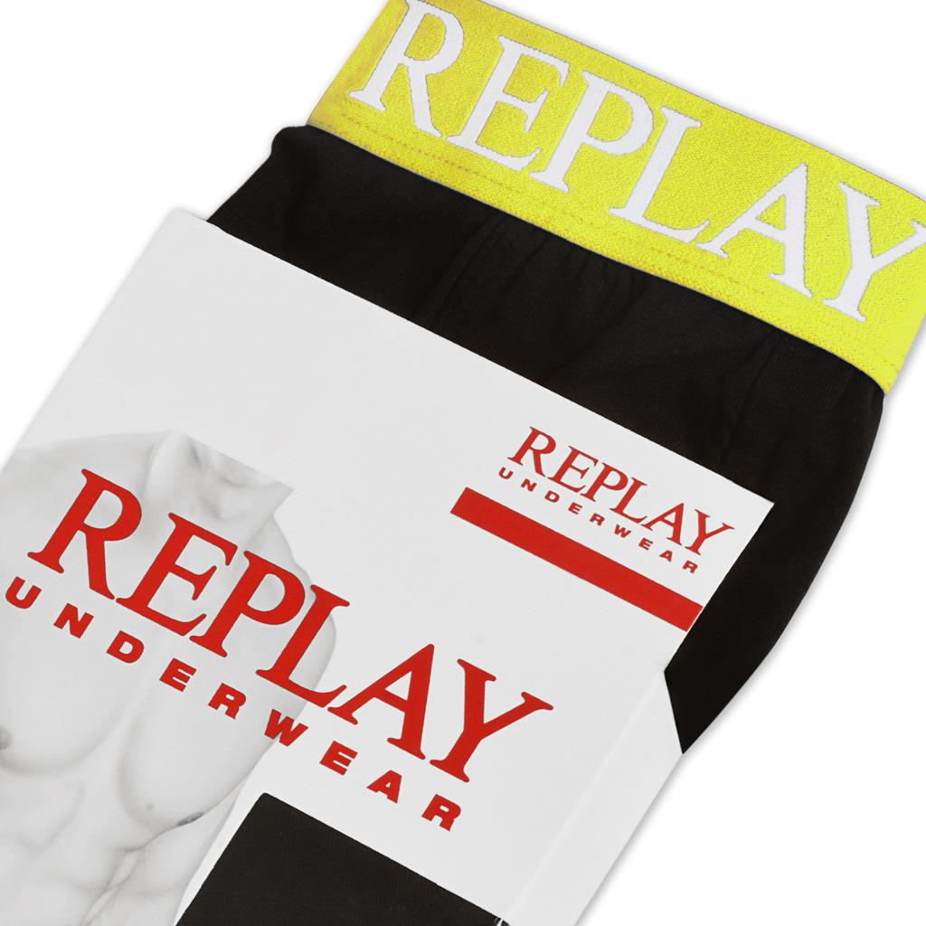 Replay Черный Неон Мужские Боксеры Логотип Набор 2 Штуки