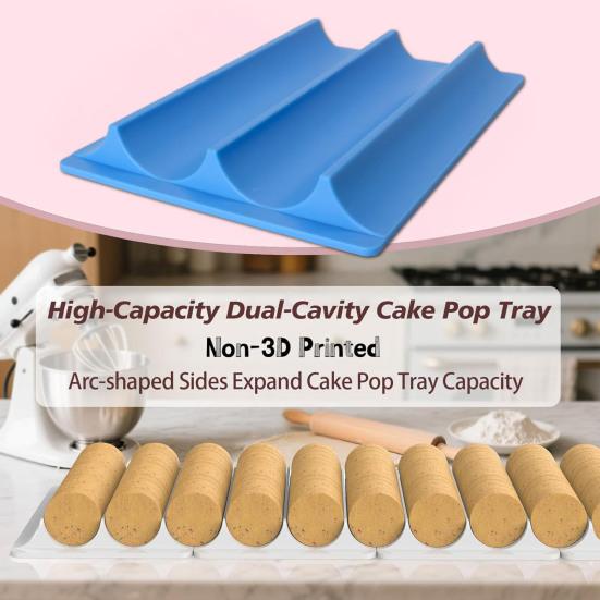 Cake Pop Cutter with Tray Round Cake Pop Mold 1.75" High-Capacity Dual-Cavity Tray Easy-Clean Cookie Mold Kit for Kitchen Bakery