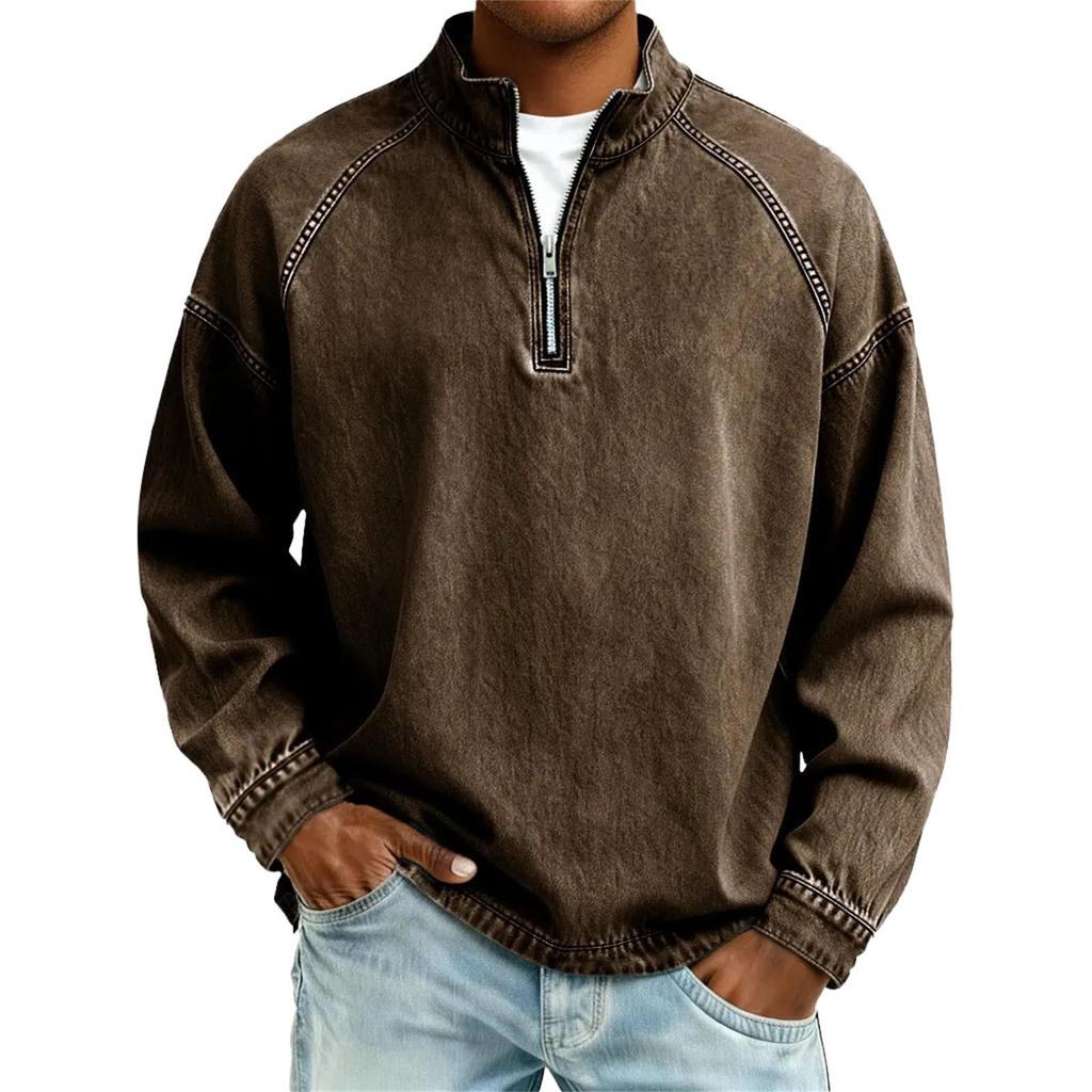 Мужская толстовка с капюшоном на молнии с вареным эффектом, с рукавами реглан, Весна/Осень 2026