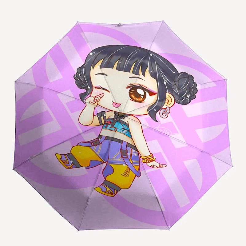 K-POP Anime Girls Group Themed Automatic Opening and Closing Umbrella - 8 Ribs, Suitable for Leisure and Going Out, Outdoor Accessory, Gothi