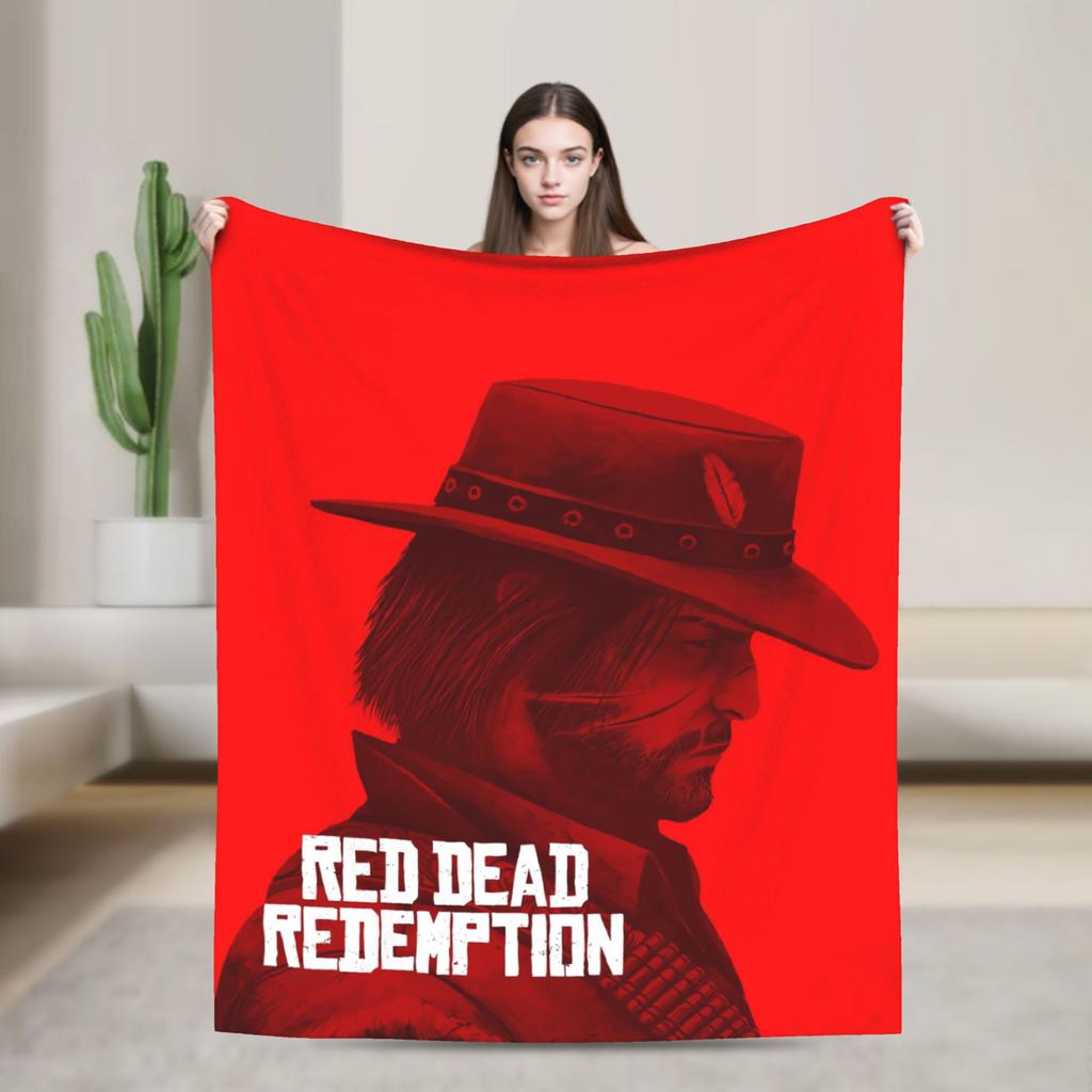 Red Dead Redemption 2 Теплое Мягкое Одеяло Студенты Плюшевые Постельные Принадлежности Пледы Узор Диван Кресло Фланелевое Покрывало Диван Кровать Покрывало