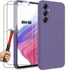 Case with 2 Glass for Samsung Galaxy A54 5G -BOOLING - Ultra Slim - Dark Purple