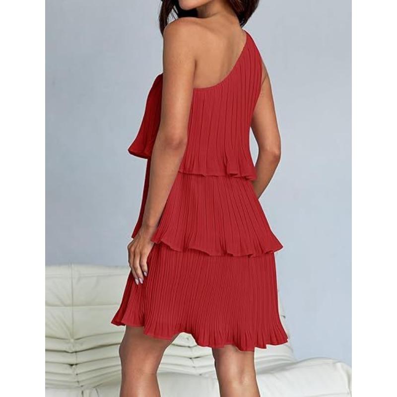 VEZFAA Женская мода лето весна однотонный принт без рукавов косой воротник высокая талия повседневные платья