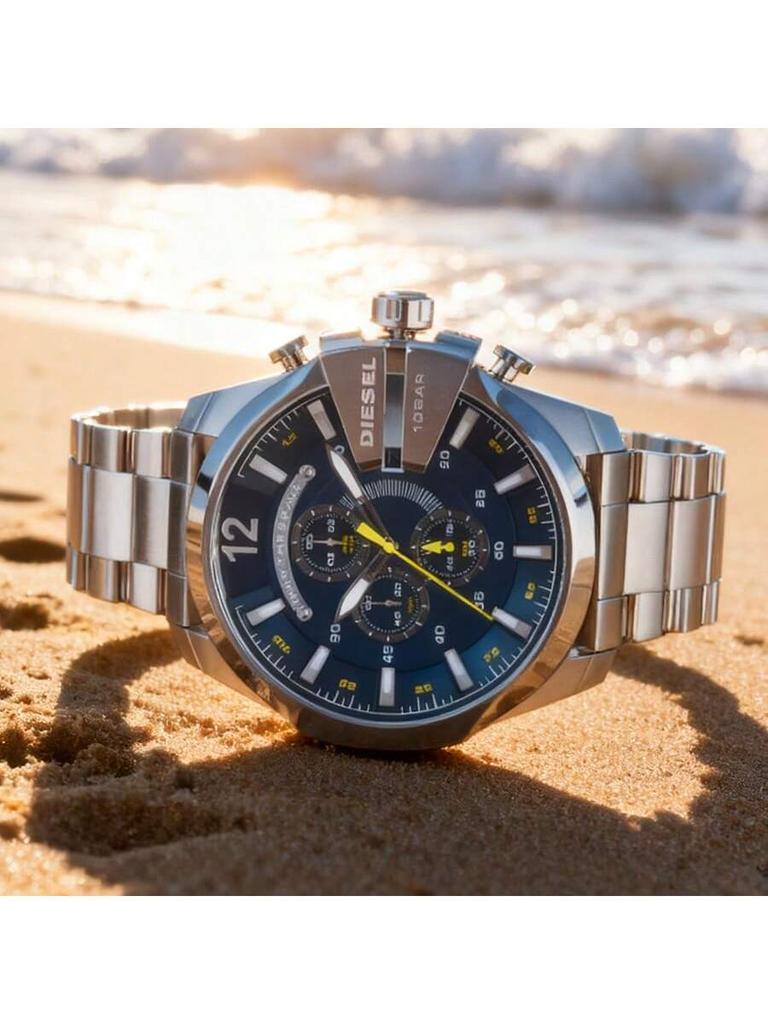 Diesel Мужские кварцевые часы-хронограф, циферблат 51 мм, браслет из нержавеющей стали, подходят для официальных мероприятий DZ4465