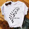 Women Plus Size T Graphic Flower Never Walk Alone Dog Paw Fashion Printed Top Tshirt Female Tee Shirt Ladies Clothes T-shirt