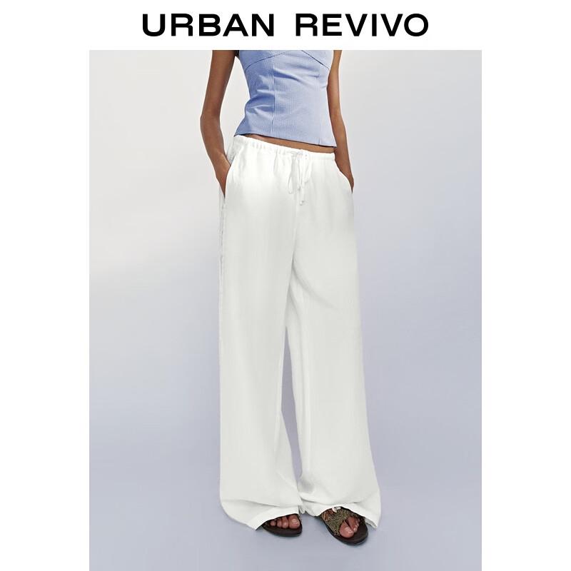 Женские осенние брюки UR с кружевной вышивкой, широкие, на кулиске