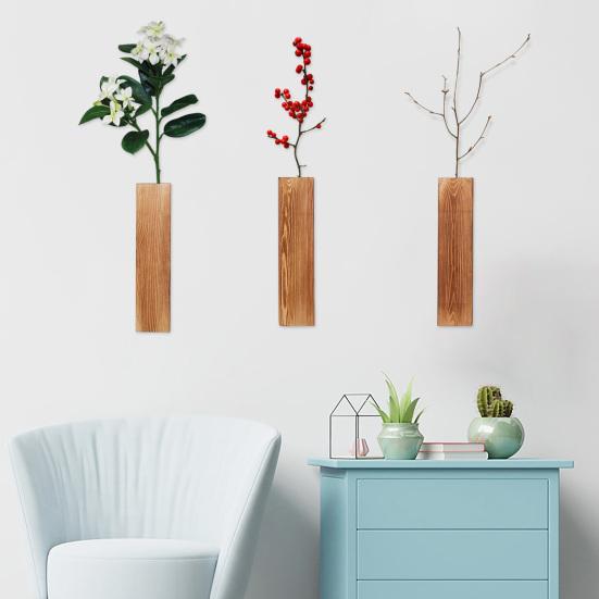 Деревянная настенная ваза для фермерского дома, настенный декор, держатель для растений, стебли эвкалипта, цветы