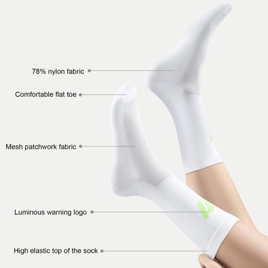 1 пара светоотражающих велоносков, дышащих, влагоотводящих, для мужчин и женщин, для походов, скалолазания, ночной езды, бега, светящиеся спортивные носки