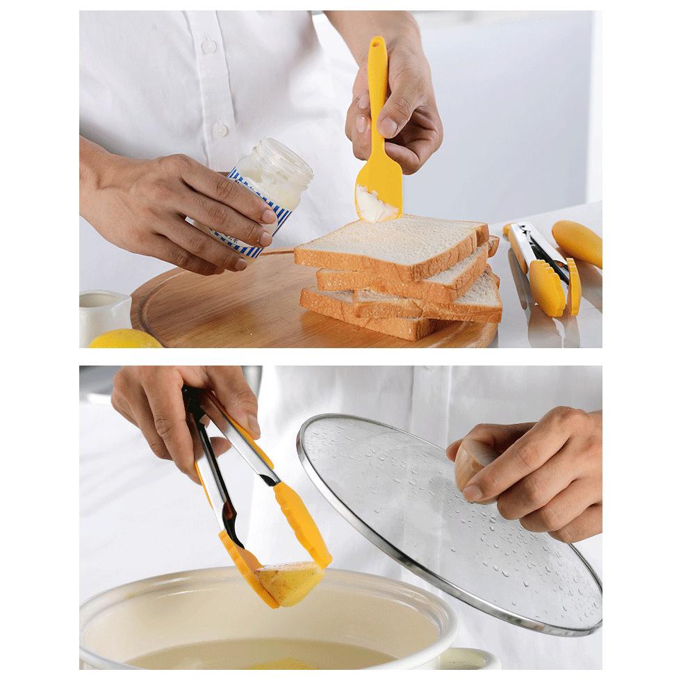 JANKNG кухонная силиконовая лопаточка, полупрозрачная для приготовления теста, скребка для крема, термостойкая посуда, набор кисточек для выпечки тортов, инструменты