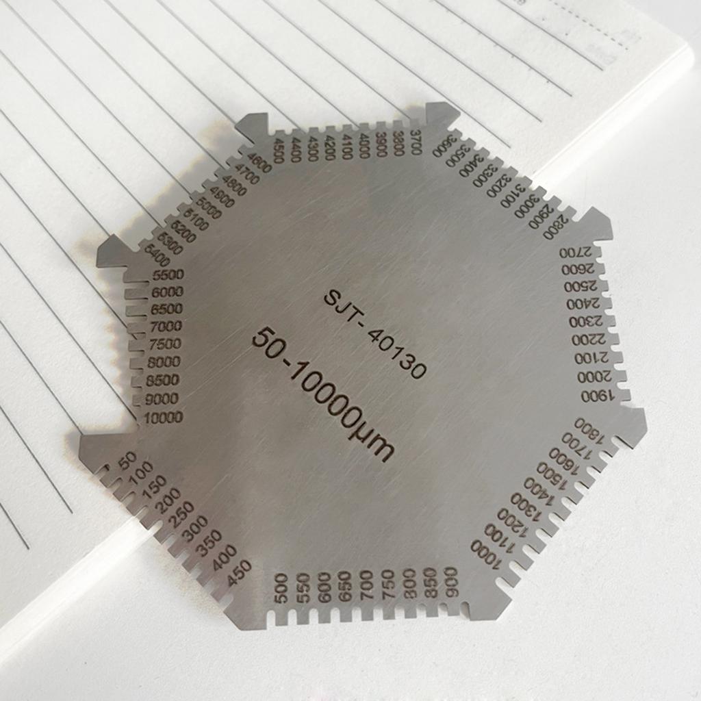 Гребень для мокрой пленки из нержавеющей стали, толщиномер для мокрой пленки, восьмиугольный гребень для мокрой пленки, 50-10000um, профессиональный