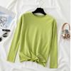 Autumn New Long Sleeve Round Neck Knitted Sweater Tops Fashion Thin Slim Fit Elegant Winter Pullovers Women Sweaters Casual Simple Solid Jumpers 25494