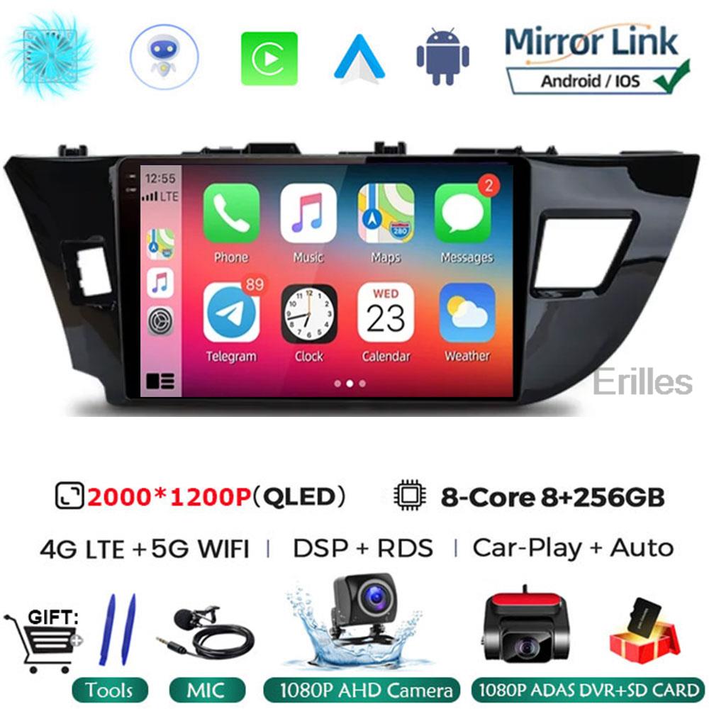 Android 14 2 Din автомобильный радиоприемник для Toyota Corolla Ralink 2014 - 2016 Мультимедийный видеоплеер Навигация MP5 Стерео Carplay Головное устройство