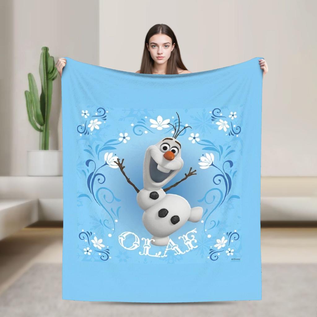 Frozen Olaf Cartoon Blanket Super Soft Novelty Plush Throw Blanket For Bedroom Airplane Travel Flannel Bedspread Bed Cover