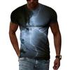 Summer Natural Landscape Lightning Graphic T Shirts Men 3D Fashion Casual Personality Printing Tees Hip Hop Harajuku O-neck Tops