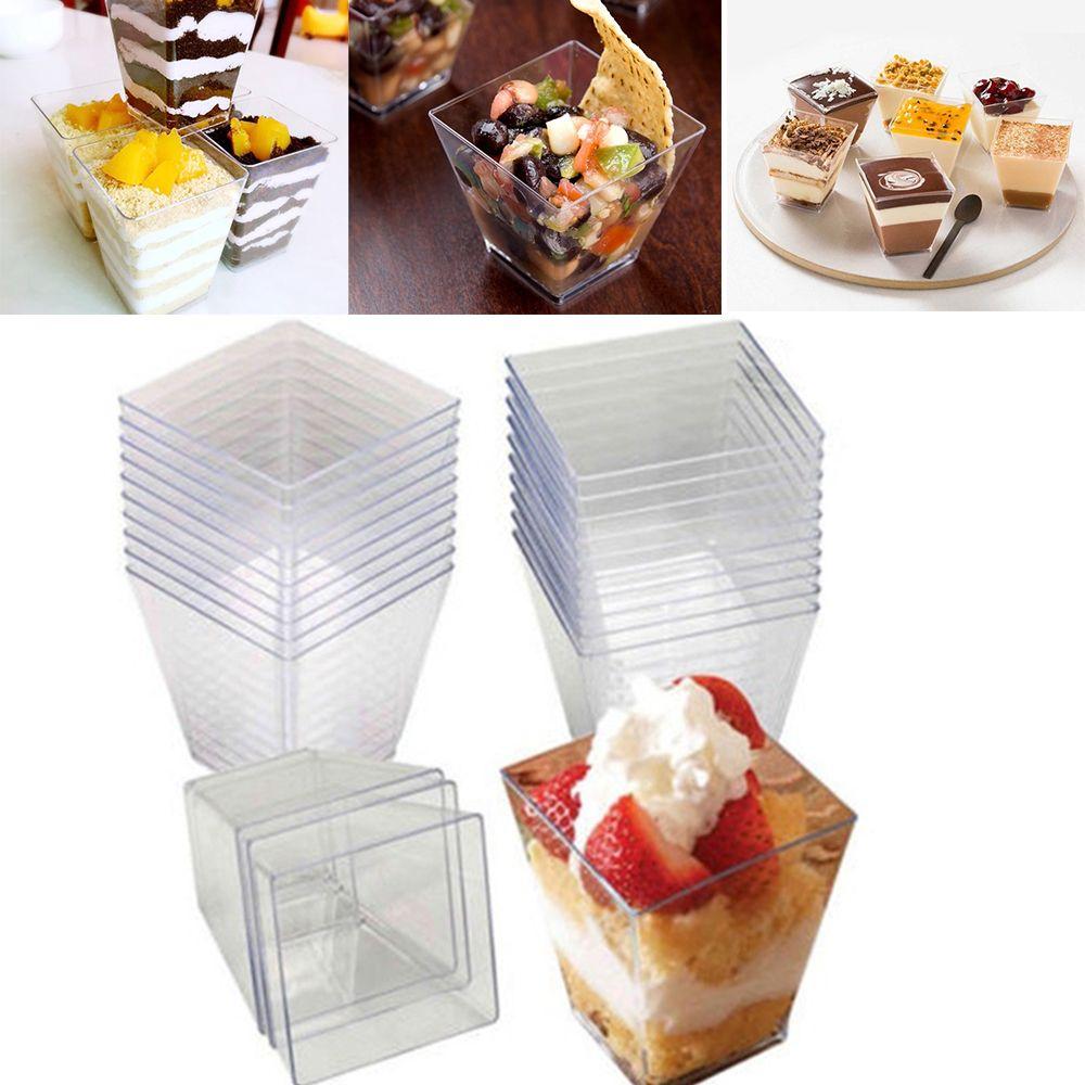 Transparent Trapezoidal Container Party Supplies Dessert Cup Pastry Tools Disposable Cups Mousses