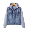Women Fleece Lined Denim Jacket Coat Thicken Hooded Winter Warm Casua
