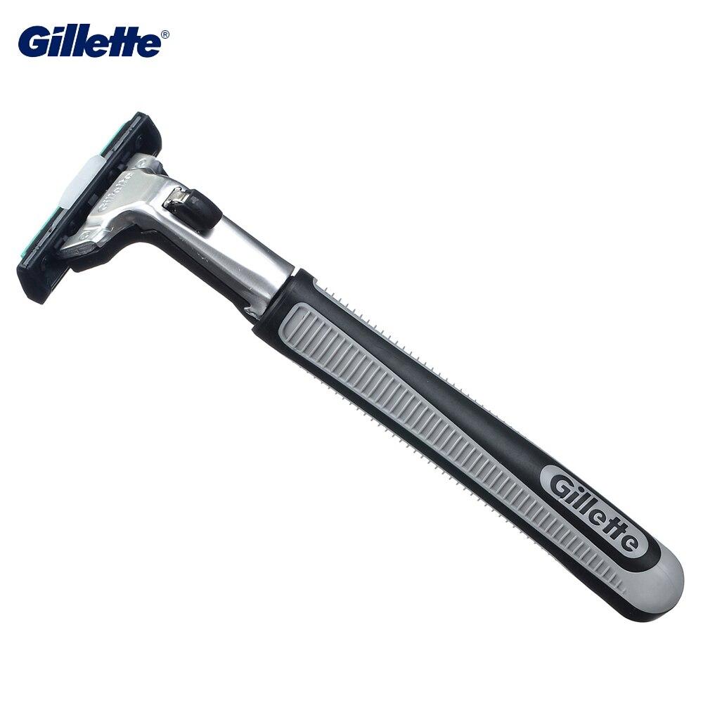 Gillette Vector 2 безопасная бритва, оригинальная брендовая бритва, двухслойные лезвия для бритья, мужской уход за лицом, 1 держатель для бритвы, 2 лезвия