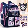 Kuromi Girls' Backpack with Decompression Shoulder Straps for Grades 1-6