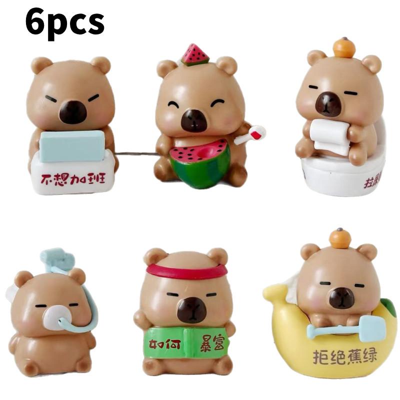 Action Capybara Figure Cartoon Model Toy Decoration Doll Children Gifts Ornament