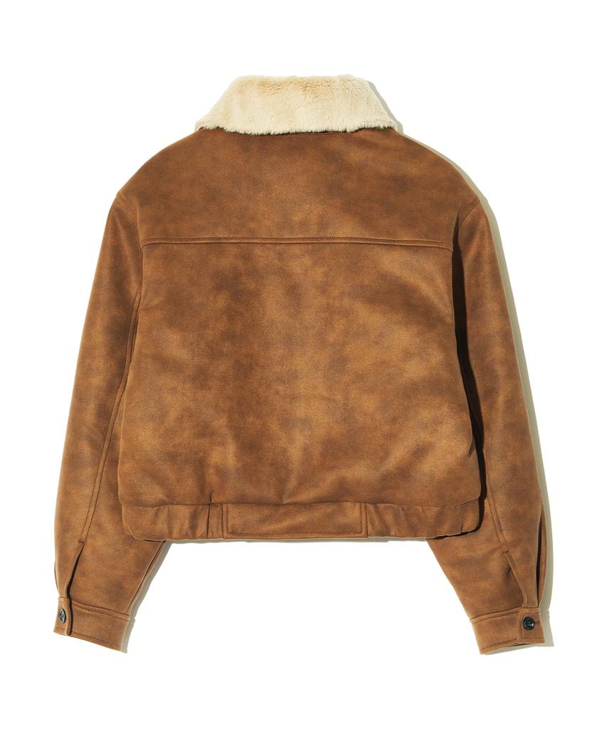 Peace Maker [2Type] Suede Mustang Padded Blouson (Light Brown)