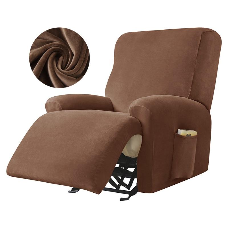 1/2/3 Seater Elastic Recliner Sofa Cover Velvet Stretch Split Protector Slipcover for Relax Armchair Couch Cover for Living Room