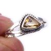 Natural Citrine Gemstone Handmade 925 Solid Sterling Silver Ring Size 8 K8f68
