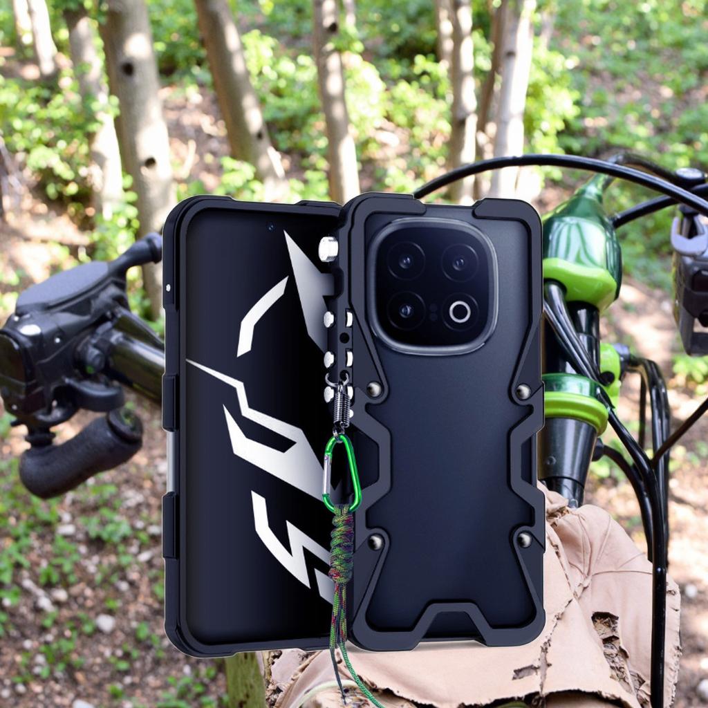 Sports Shockproof Aluminium Bumper Armor Case for VIVO IQOO 13/12/10/iQOO 12/10 Pro Mobile Phone Lanyard Cover