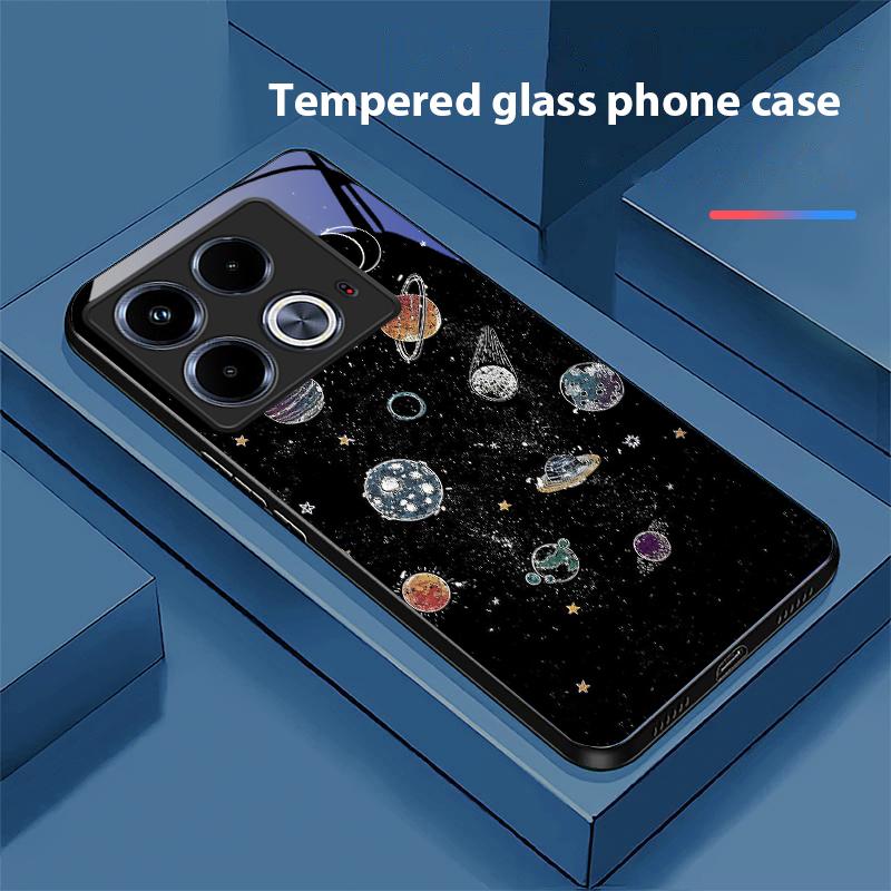 Чехол для телефона из закаленного стекла Astronaut Planet для Infinix Note 40 4G 30i 12 G96 Smart 8 Hot 9 Play 10 11S 12 20i 50 Pro Plus 5G