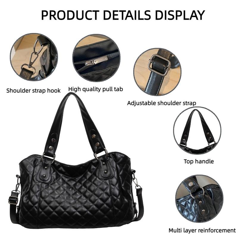 Fashion Vintage Faux Leather Quilted Hobo Bag Women's Top Handle Shoulder Crossbody Bag Large Capacity Work Shopping Ladies' Holiday Gifts