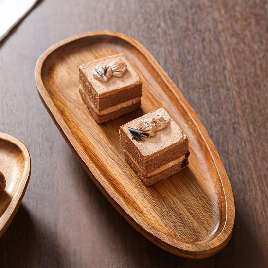 Деревянный поднос для подачи небольших закусок, деревенский поднос неправильной формы для десертов, декоративный поднос для растений, свечей, ключей, ювелирных изделий и часов.