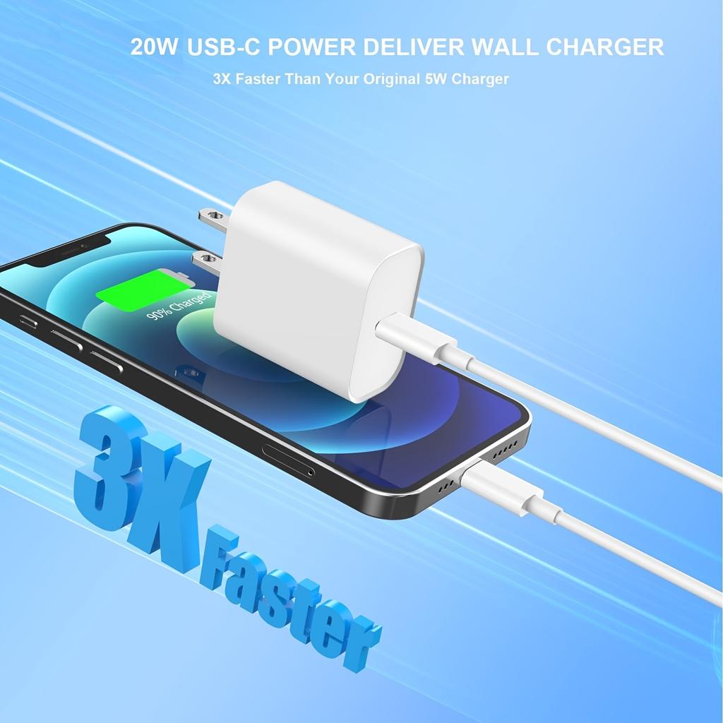 Комплекты для быстрой зарядки PD 30 Вт Зарядное устройство с портом USB C с плетеным кабелем для передачи данных Type-C 1 м / 3,3 фута для iPhone 16 15 Pro ipad Samsung Xiaomi