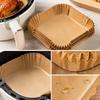 Air Fryer Paper Liners, 100 pcs Brown Rectangular 200 x 160 mm Disposable Baking Paper Trays for Home Kitchen Cooking