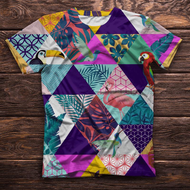 Лето Новая Птица 3D Принт Женский Топ Свободный Короткий Рукав Свободная Повседневная Футболка