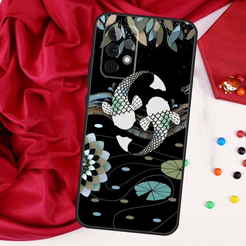 Рыба Кои Инь Ян Для Samsung Galaxy A15 A55 A53 A33 A35 A22 A32 A52 A54 A34 A14 A56 A36 A26 A16 A05 A06 Чехол