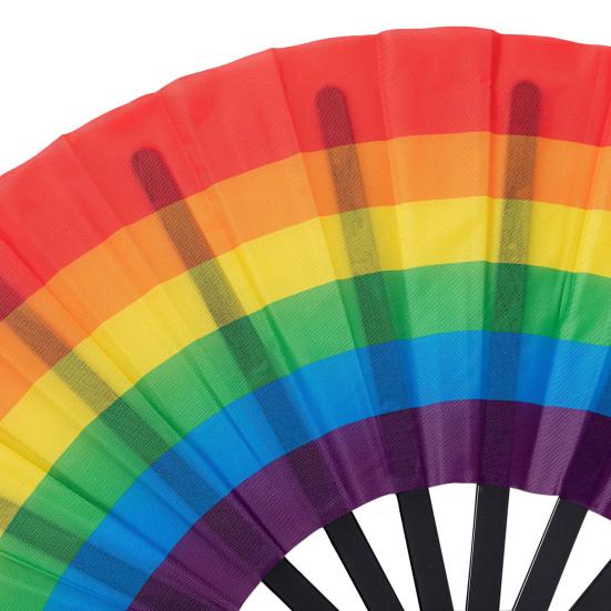 1 Set Folding Fan Easy Open LGBT Pride Rainbow Fan Portable Cooling Hand Fan for Festivals Dance Parties Events
